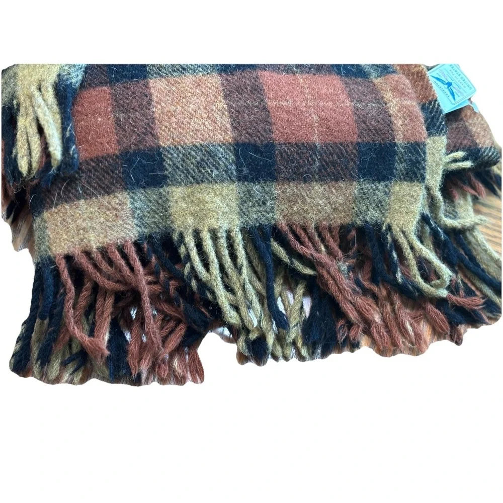 Pendleton Wool Throw Blanket Plaid‎ Check Fringe USA Made Home Collection 50x60